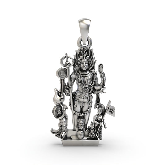 925 Silver Kaal Bhairav Pendant – Lord Shiva's Fierce Form | Kalabhairava Devotional Jewelry