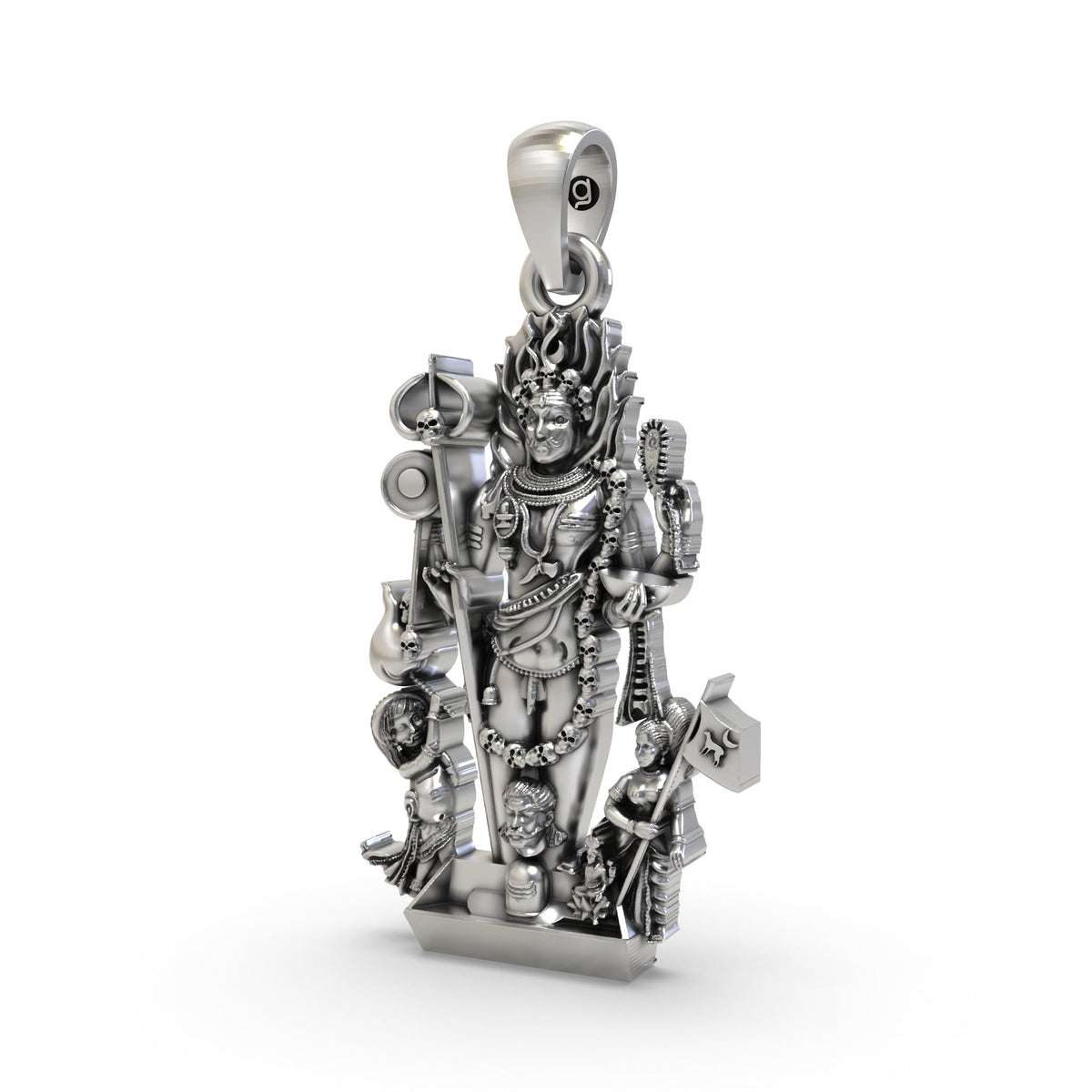925 Silver Kaal Bhairav Pendant – Lord Shiva's Fierce Form | Kalabhairava Devotional Jewelry