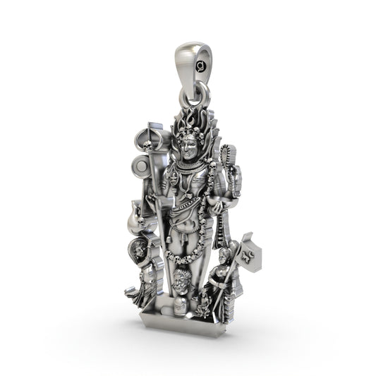 925 Silver Kaal Bhairav Pendant – Lord Shiva's Fierce Form | Kalabhairava Devotional Jewelry