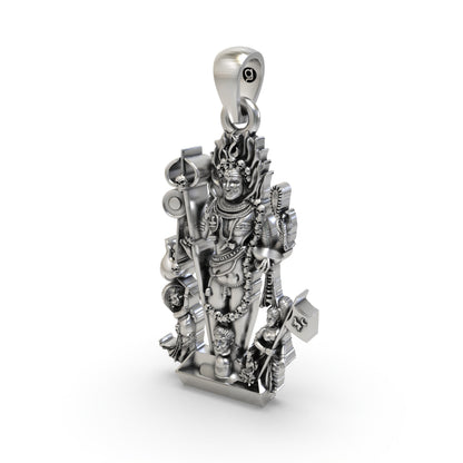 925 Silver Kaal Bhairav Pendant – Lord Shiva's Fierce Form | Kalabhairava Devotional Jewelry