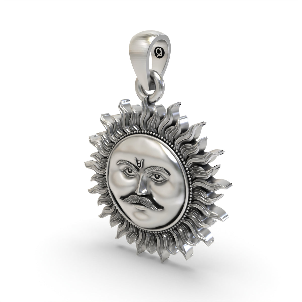925 Silver Surya Dev Pendant – Lord Surya Sun God Devotional Jewelry | Vedic Spiritual Amulet