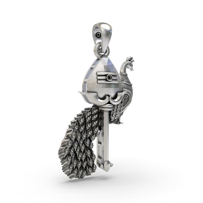 Divine Vel with Peacock 925 Silver Pendant