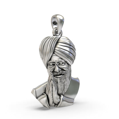 925 Silver Baba Gurinder Singh Ji Spiritual Blessings Pendant