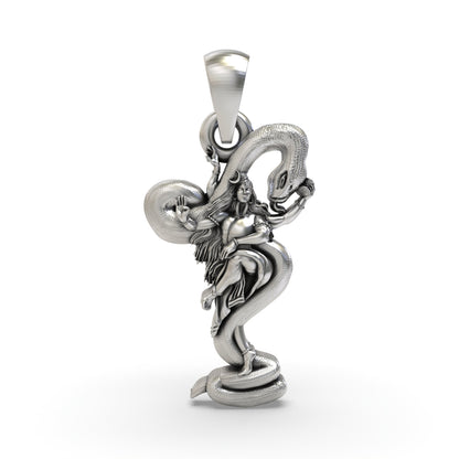925 Silver Lord Shiva Pendant with Snake – Mahadev Trishul & Damru Locket | Shaivite Devotional Jewelry