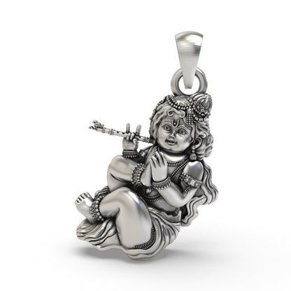 925 Silver Bal Gopal Pendant – Baby Krishna Devotional Jewelry | Laddu Gopal Spiritual Locket