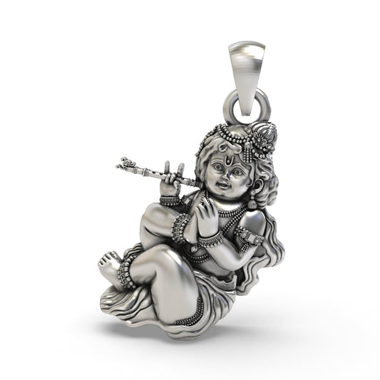 925 Silver Bal Gopal Pendant – Baby Krishna Devotional Jewelry | Laddu Gopal Spiritual Locket