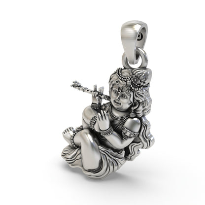 925 Silver Bal Gopal Pendant – Baby Krishna Devotional Jewelry | Laddu Gopal Spiritual Locket