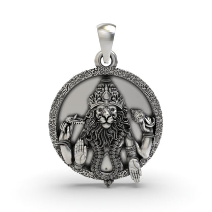 925 Silver Narasimha Pendant – Lord Vishnu's Lion-Man Avatar | Divine Protection & Devotional Jewelry
