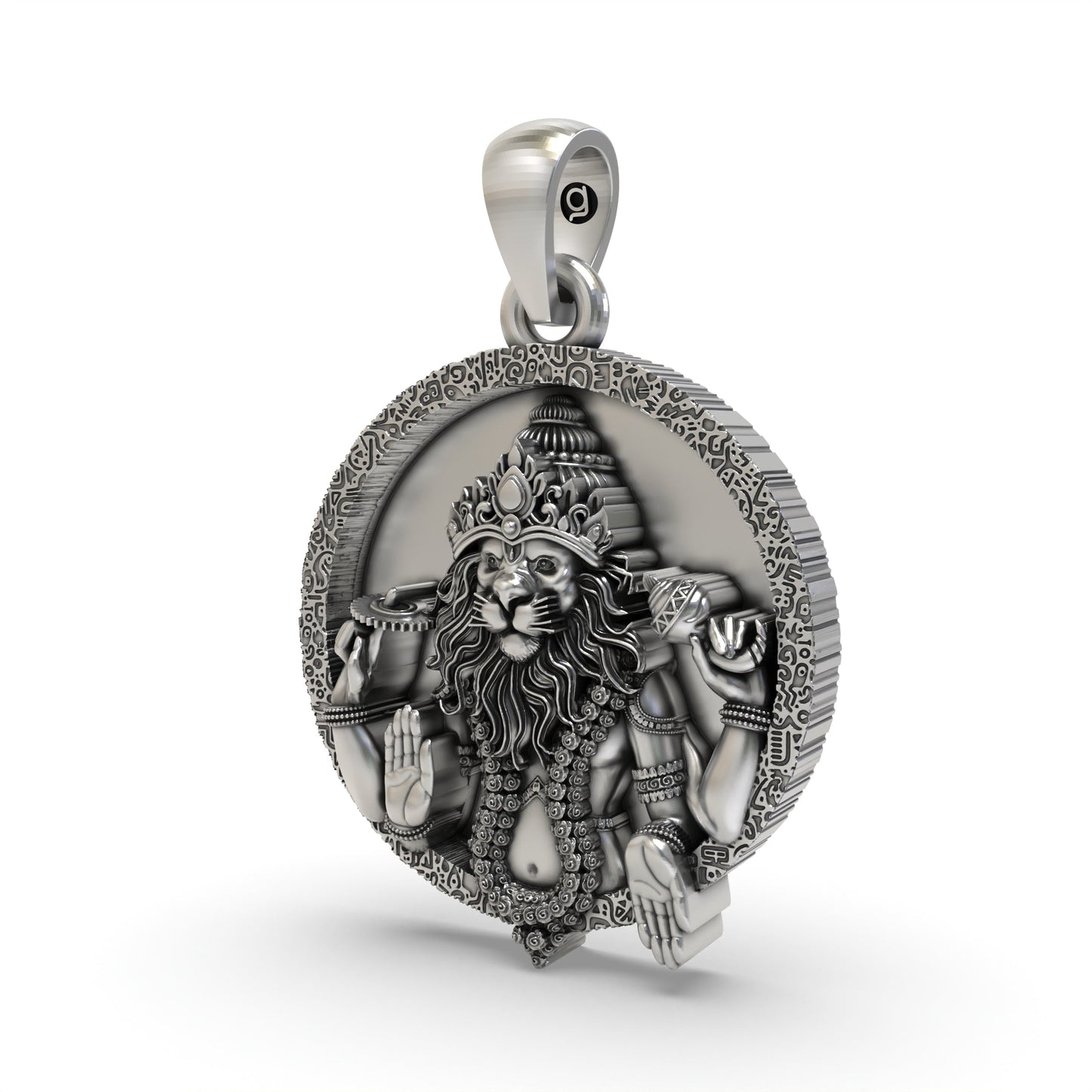 925 Silver Narasimha Pendant – Lord Vishnu's Lion-Man Avatar | Divine Protection & Devotional Jewelry