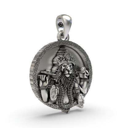 925 Silver Narasimha Pendant – Lord Vishnu's Lion-Man Avatar | Divine Protection & Devotional Jewelry