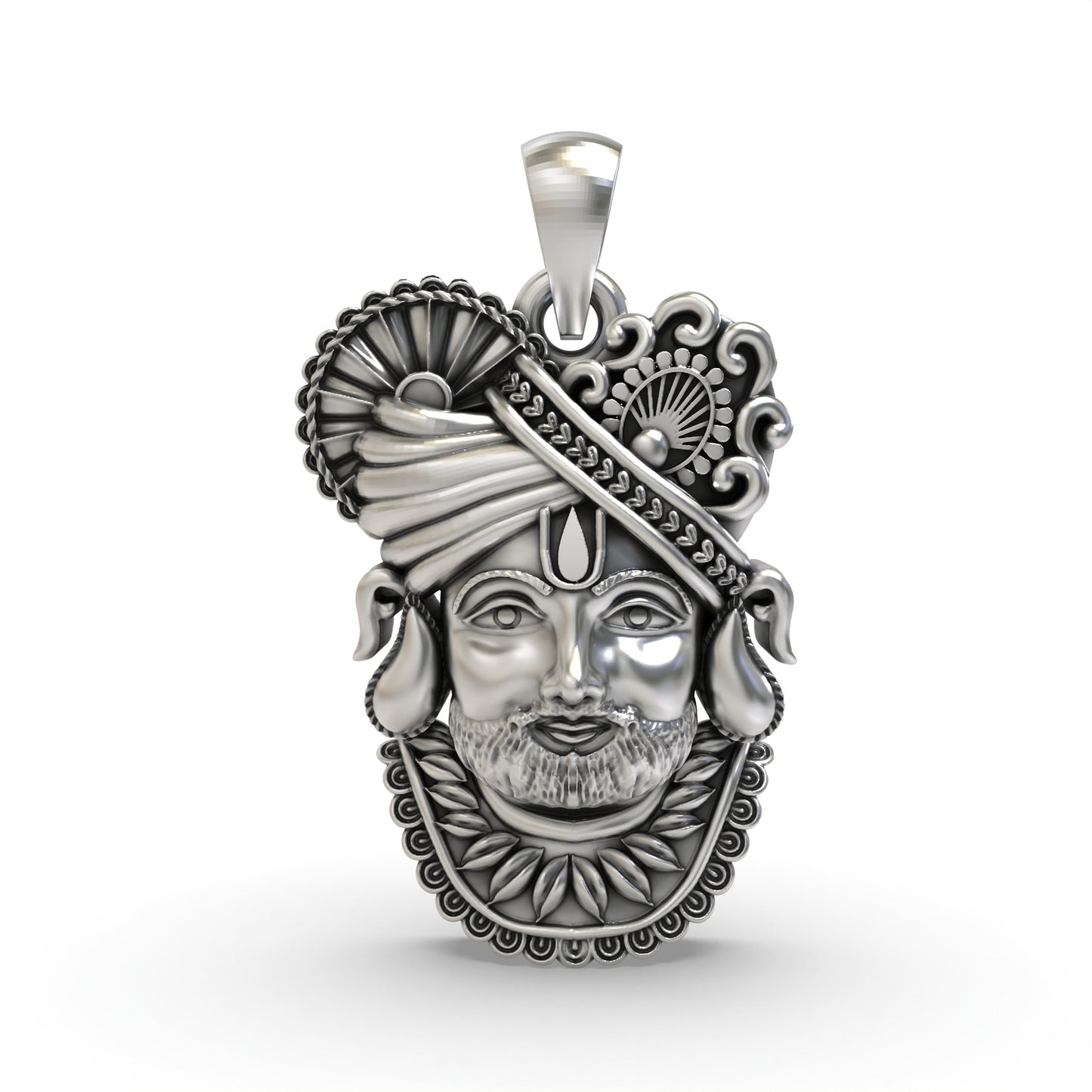 925 Silver Khatu Shyam Pendant – Handmade Shyam Baba Devotional Jewelry | Hindu God Pendant