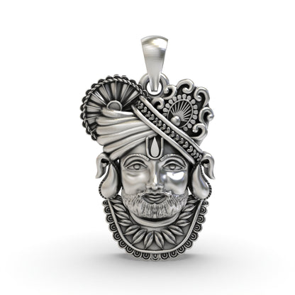 925 Silver Khatu Shyam Pendant – Handmade Shyam Baba Devotional Jewelry | Hindu God Pendant