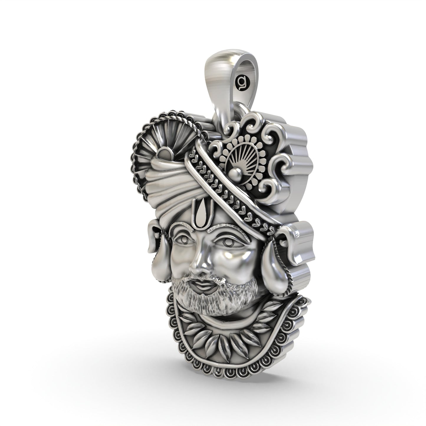 925 Silver Khatu Shyam Pendant – Handmade Shyam Baba Devotional Jewelry | Hindu God Pendant