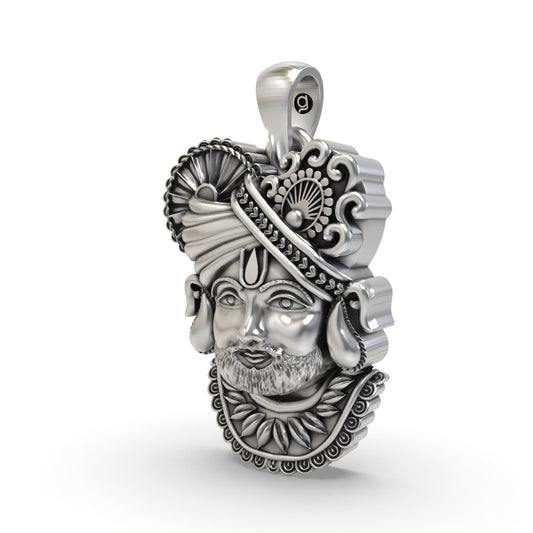 925 Silver Khatu Shyam Pendant – Handmade Shyam Baba Devotional Jewelry | Hindu God Pendant