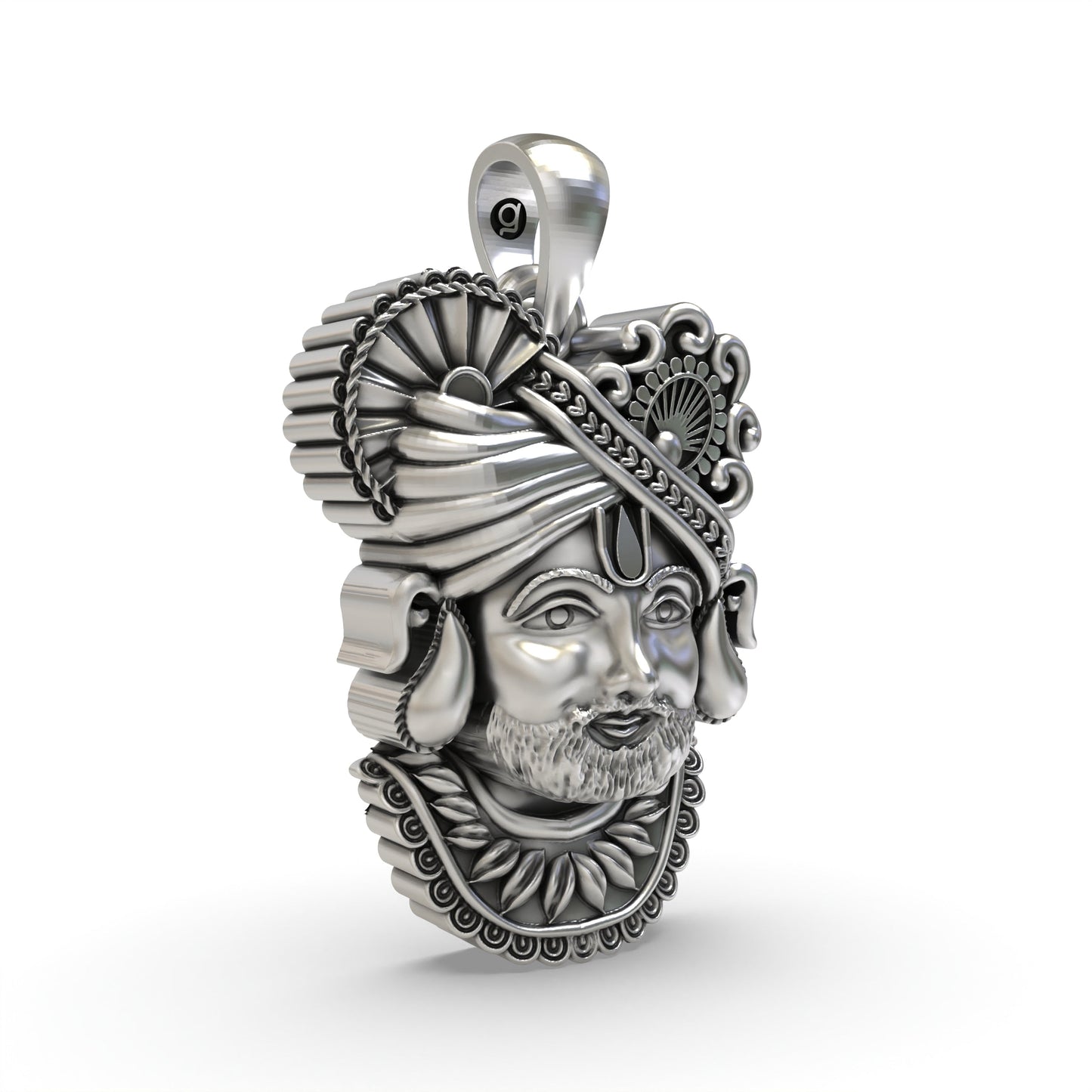 925 Silver Khatu Shyam Pendant – Handmade Shyam Baba Devotional Jewelry | Hindu God Pendant