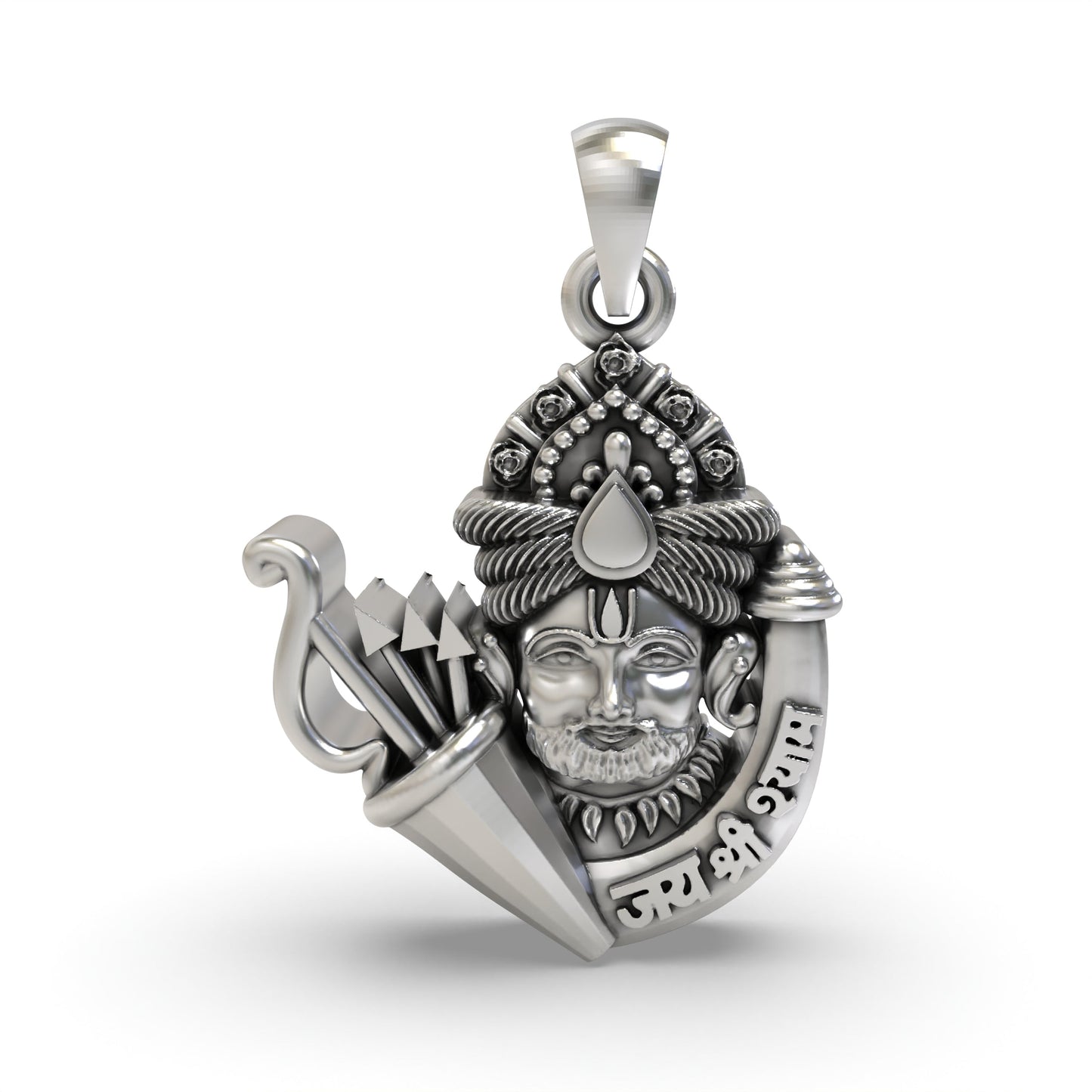 925 Silver Khatu Shyam Ji Pendant – Shyam Baba | Indian Devotional Sterling Silver Jewelry