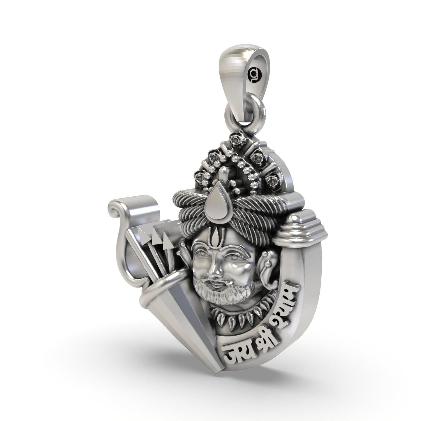 925 Silver Khatu Shyam Ji Pendant – Shyam Baba | Indian Devotional Sterling Silver Jewelry