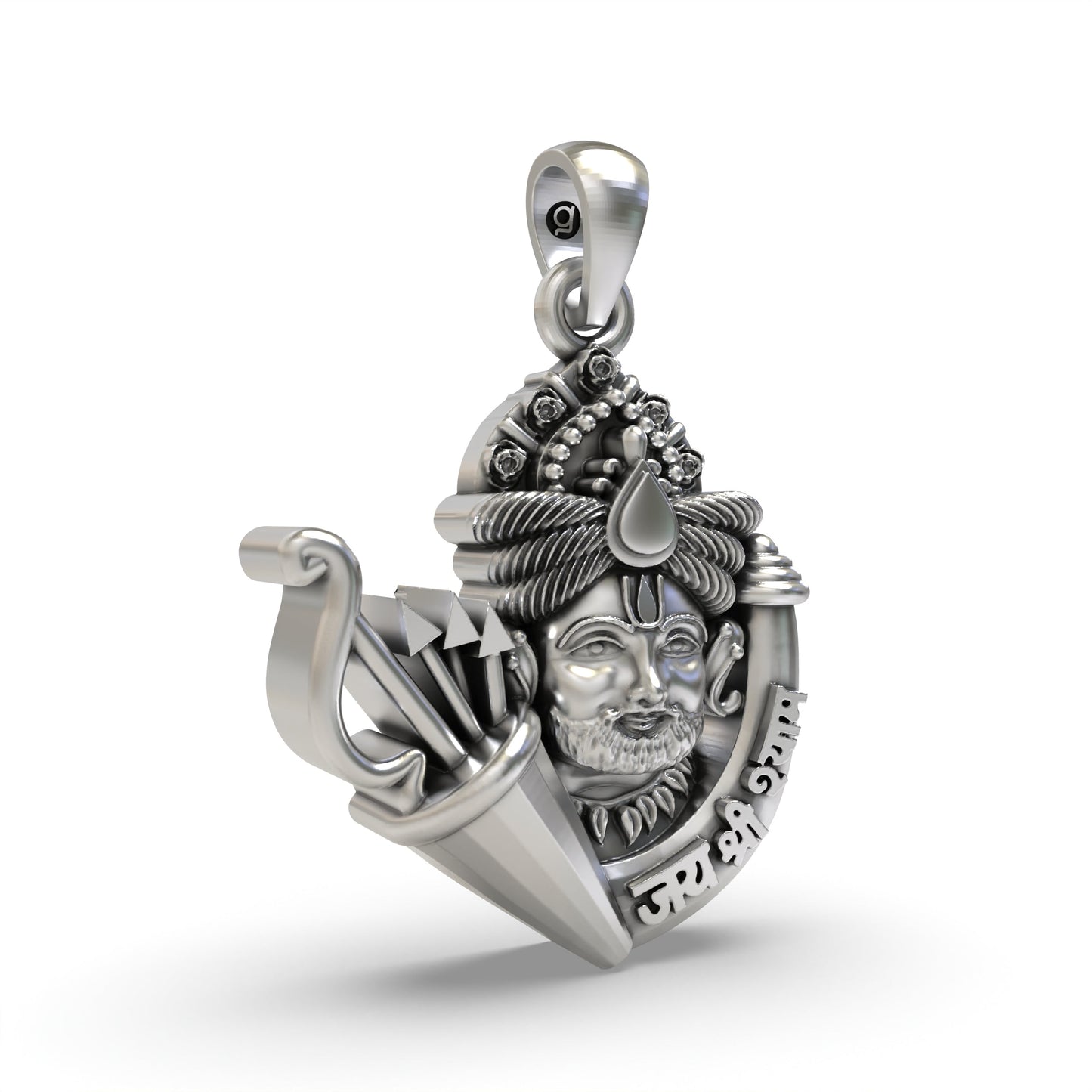 925 Silver Khatu Shyam Ji Pendant – Shyam Baba | Indian Devotional Sterling Silver Jewelry