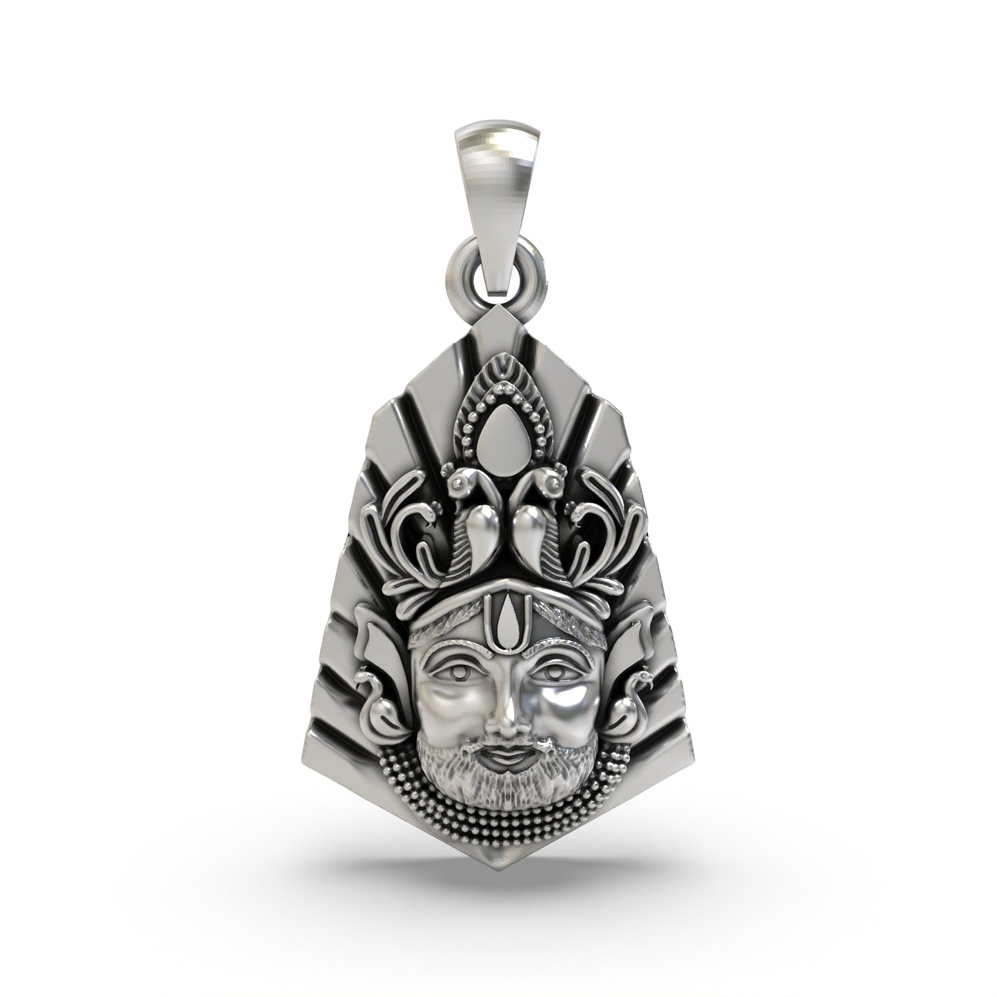 925 Sterling Silver Shyam Baba Pendant – Khatu Shyam Ji Devotional Jewelry | Gift for Bhakts