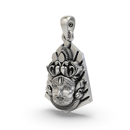 925 Sterling Silver Shyam Baba Pendant – Khatu Shyam Ji Devotional Jewelry | Gift for Bhakts