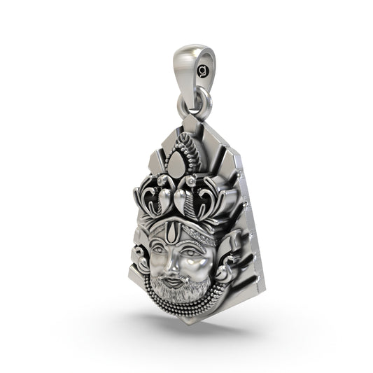925 Sterling Silver Shyam Baba Pendant – Khatu Shyam Ji Devotional Jewelry | Gift for Bhakts