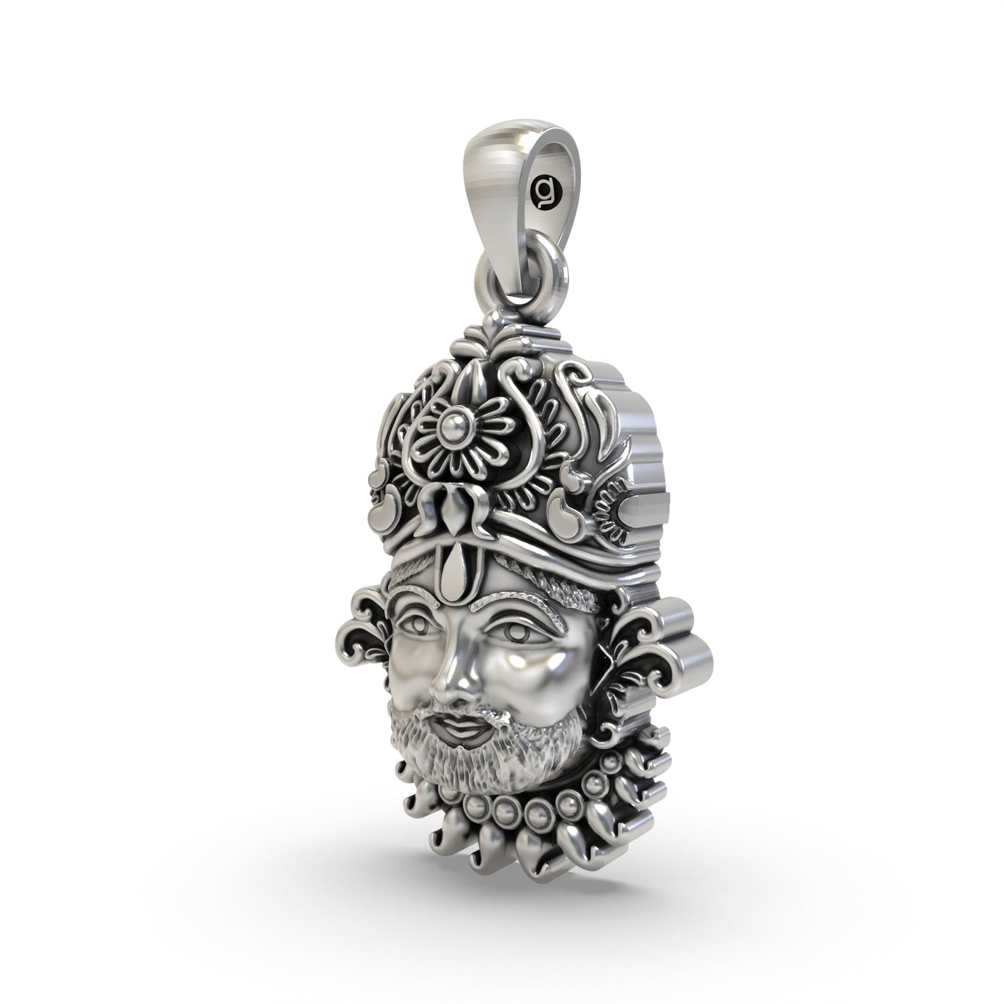 925 Silver Khatu Shyam Pendant – Antique Finish Shyam Baba Face | Divine Devotional Jewelry