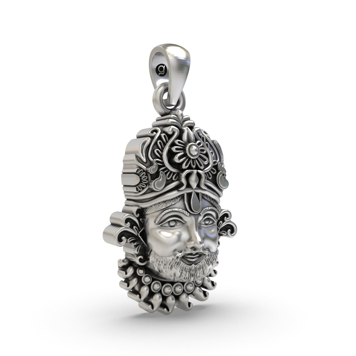 925 Silver Khatu Shyam Pendant – Antique Finish Shyam Baba Face | Divine Devotional Jewelry