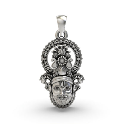 Divine Shri Khatu Shyam Ji Face Pendant in 925 Sterling Silver