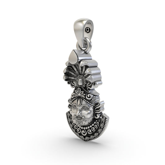 Auspicious 925 Sterling Silver Khatu Shyam Baba Face Pendant