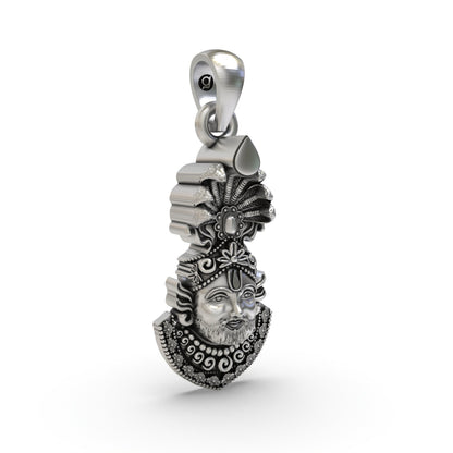 Auspicious 925 Sterling Silver Khatu Shyam Baba Face Pendant