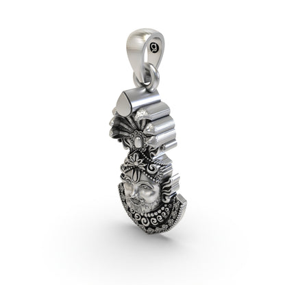 Auspicious 925 Sterling Silver Khatu Shyam Baba Face Pendant