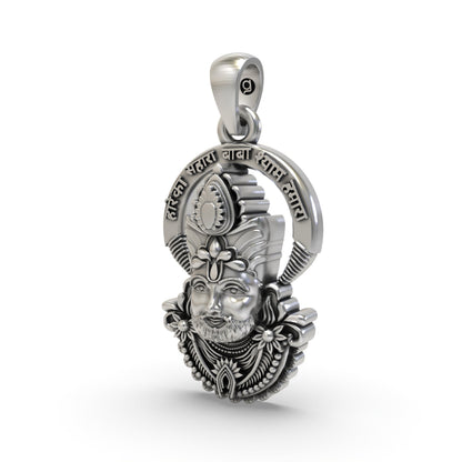 925 Silver Shyam Baba Face Pendant – Khatu Shyam Ji | Powerful Spiritual & Devotional Jewelry