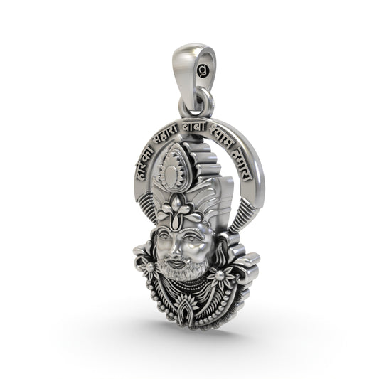925 Silver Shyam Baba Face Pendant – Khatu Shyam Ji | Powerful Spiritual & Devotional Jewelry