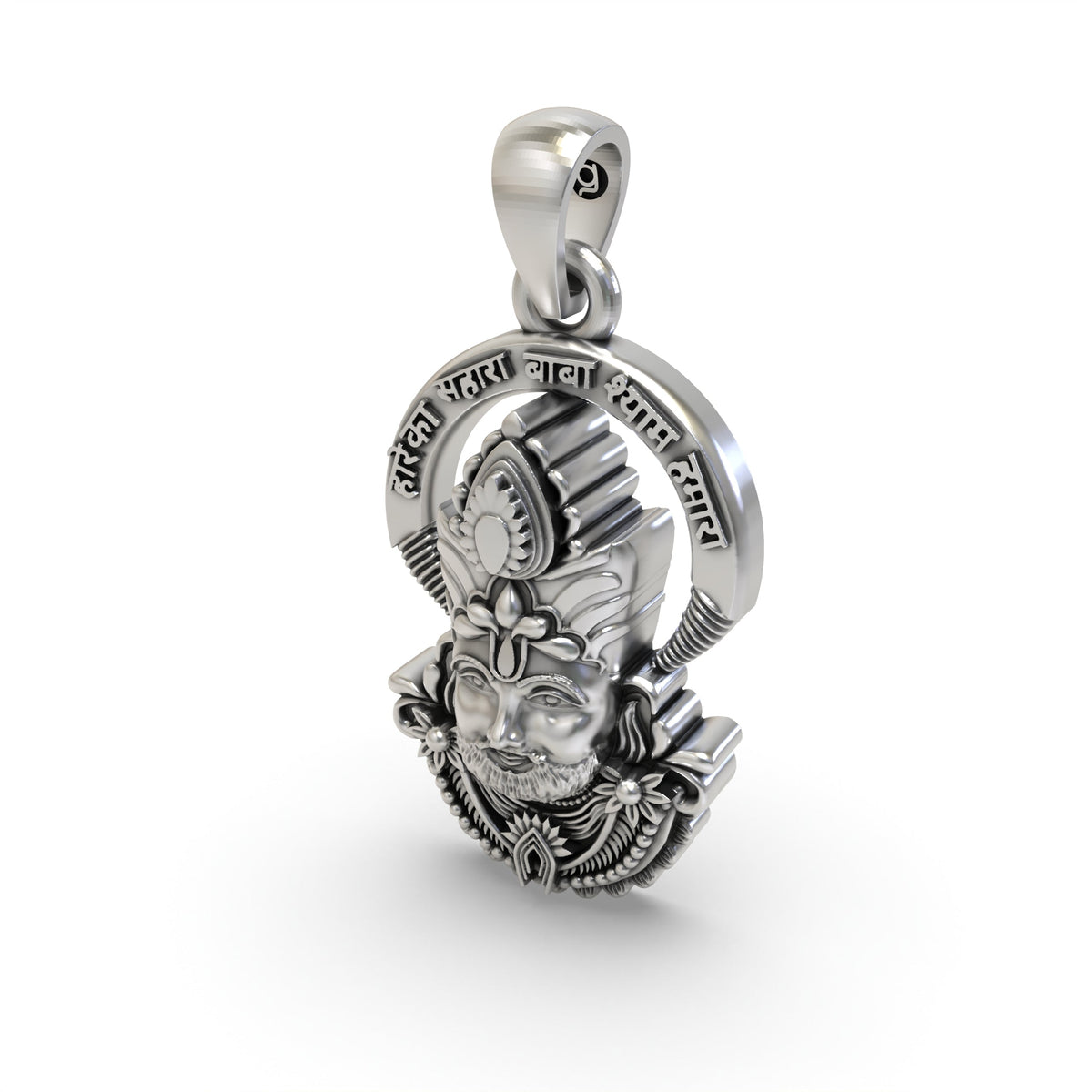 925 Silver Shyam Baba Face Pendant – Khatu Shyam Ji | Powerful Spiritual & Devotional Jewelry