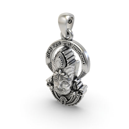 925 Silver Shyam Baba Face Pendant – Khatu Shyam Ji | Powerful Spiritual & Devotional Jewelry