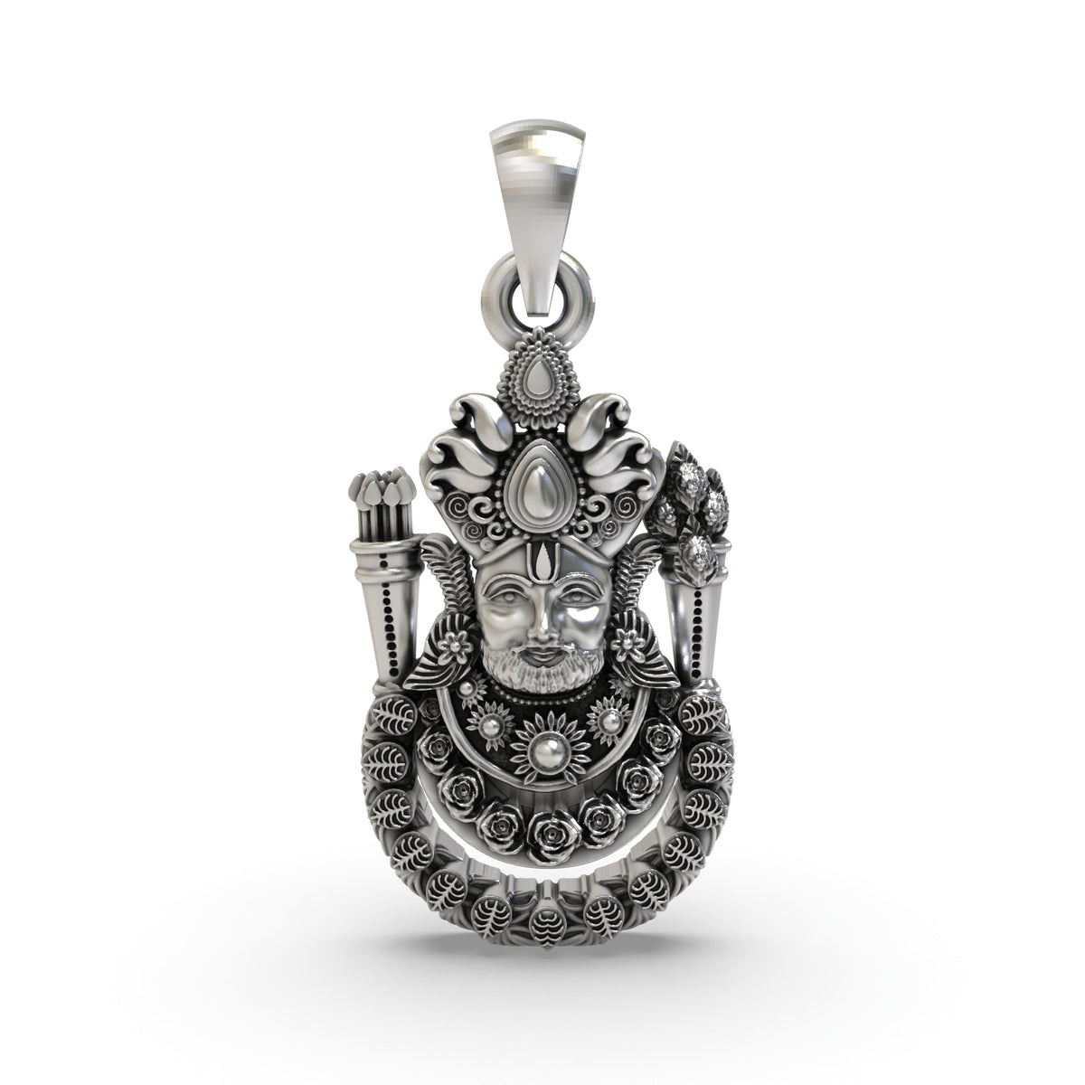 925 Silver Khatu Shyam Ji Pendant | Handcrafted Divine Jewelry | Shukan