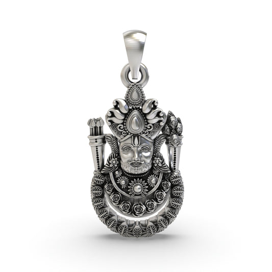 925 Silver Khatu Shyam Ji Pendant | Handcrafted Divine Jewelry | Shukan