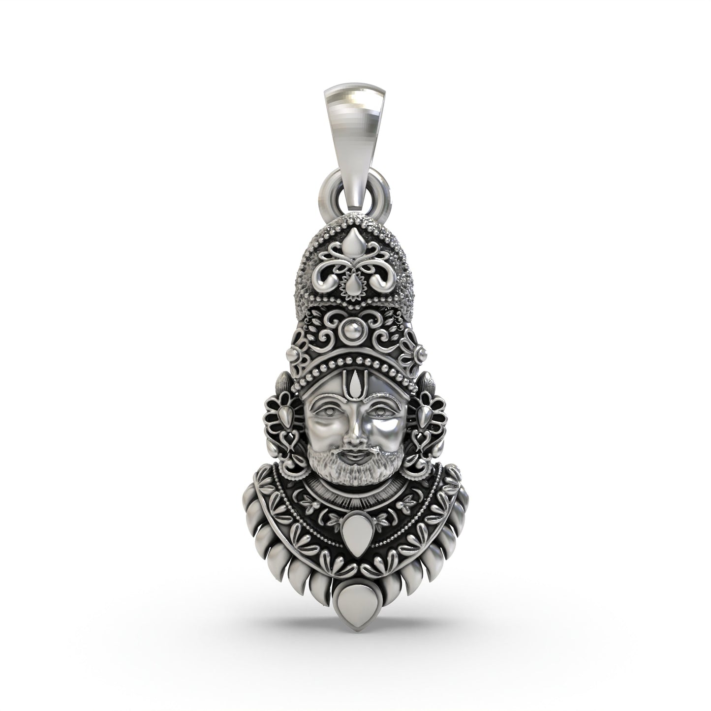 925 Silver Khatu Shyam Ji Pendant – Shyam Baba | Traditional Indian Devotional Jewelry