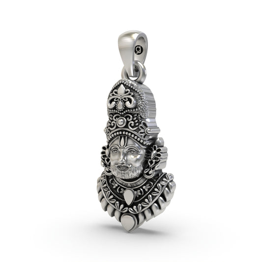 925 Silver Khatu Shyam Ji Pendant – Shyam Baba | Traditional Indian Devotional Jewelry