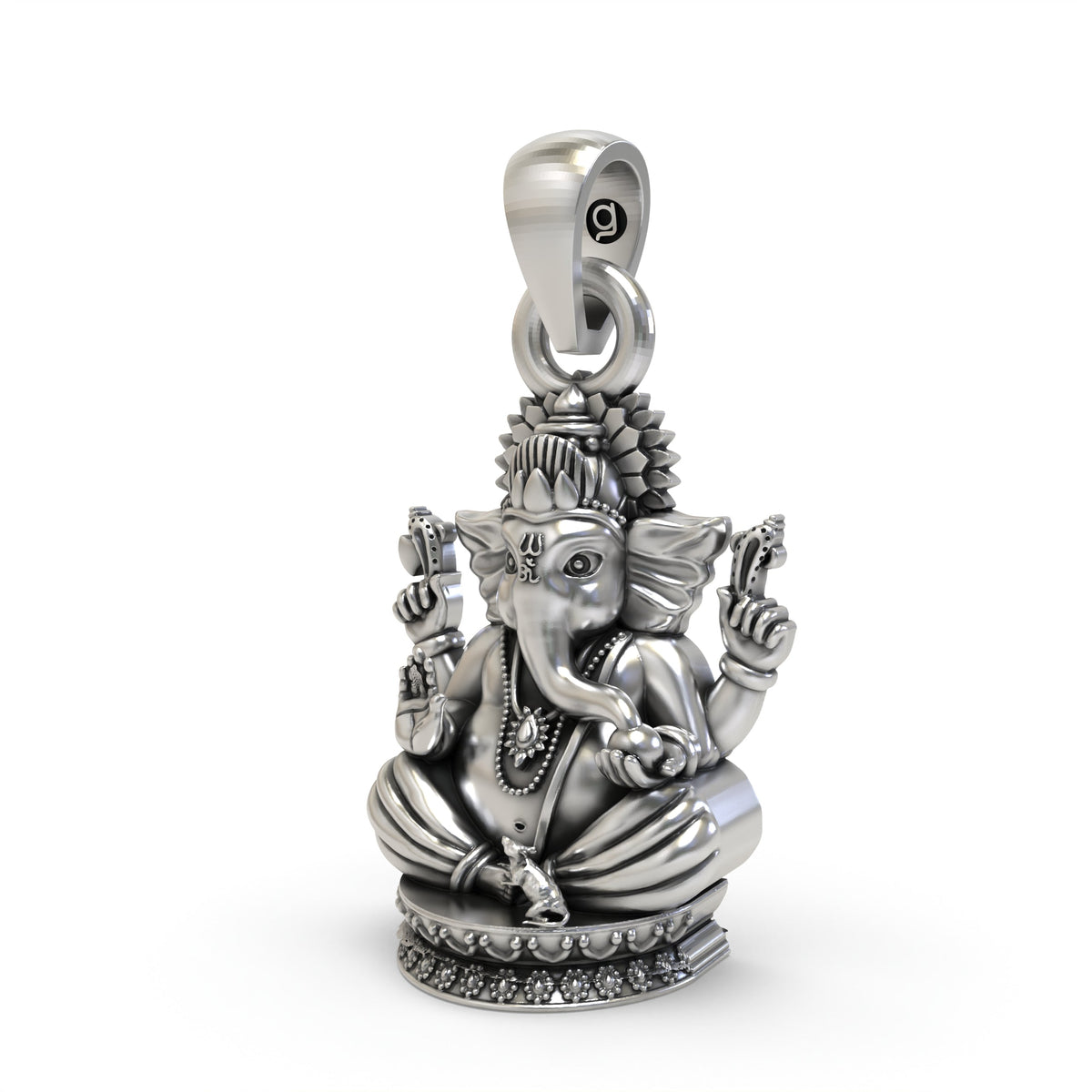 925 Silver Ganpati Bappa Face Pendant | Divine Protection Jewelry | Shukan