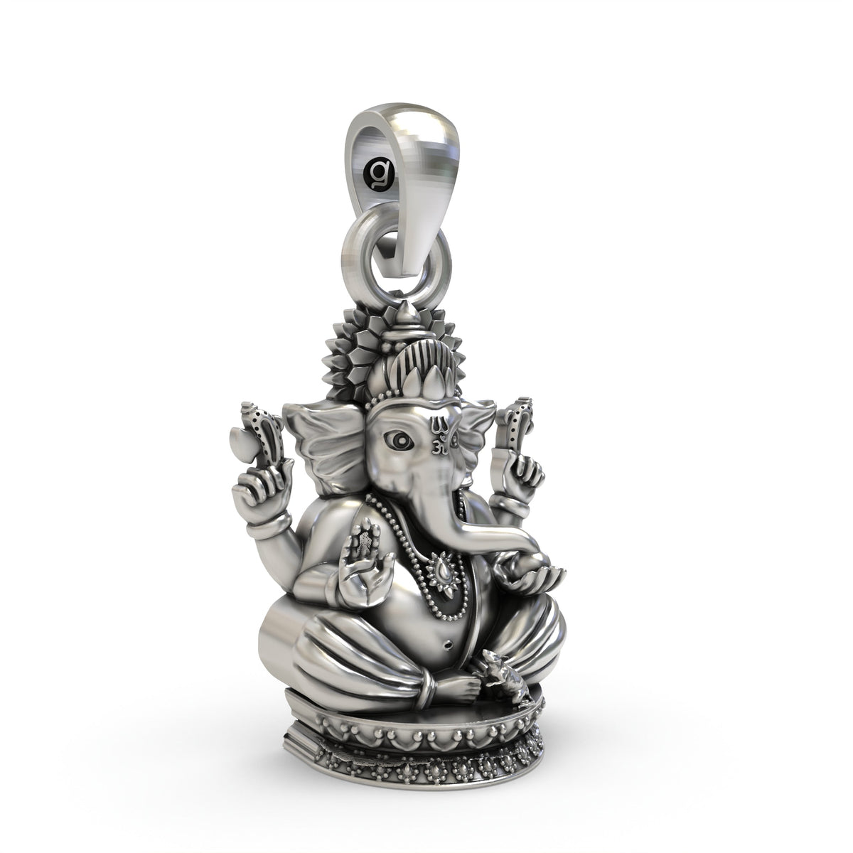 925 Silver Ganpati Bappa Face Pendant | Divine Protection Jewelry | Shukan