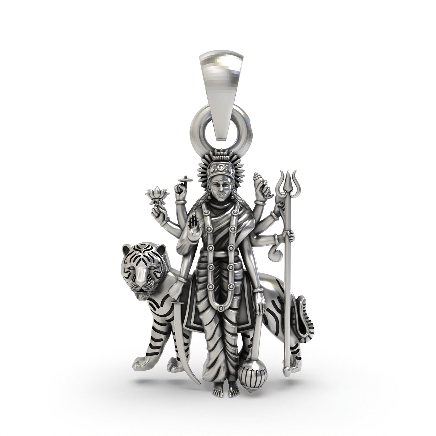 925 Silver Durga Maa Pendant | Divine Goddess Jewelry