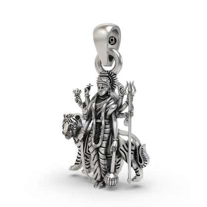 925 Silver Durga Maa Pendant | Divine Goddess Jewelry