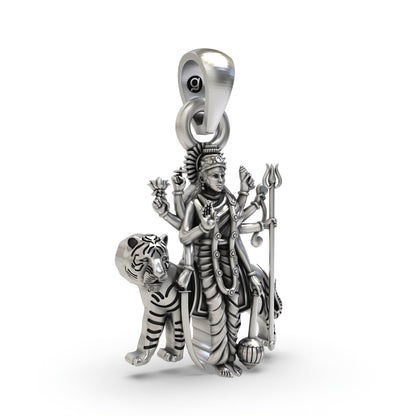 925 Silver Durga Maa Pendant | Divine Goddess Jewelry