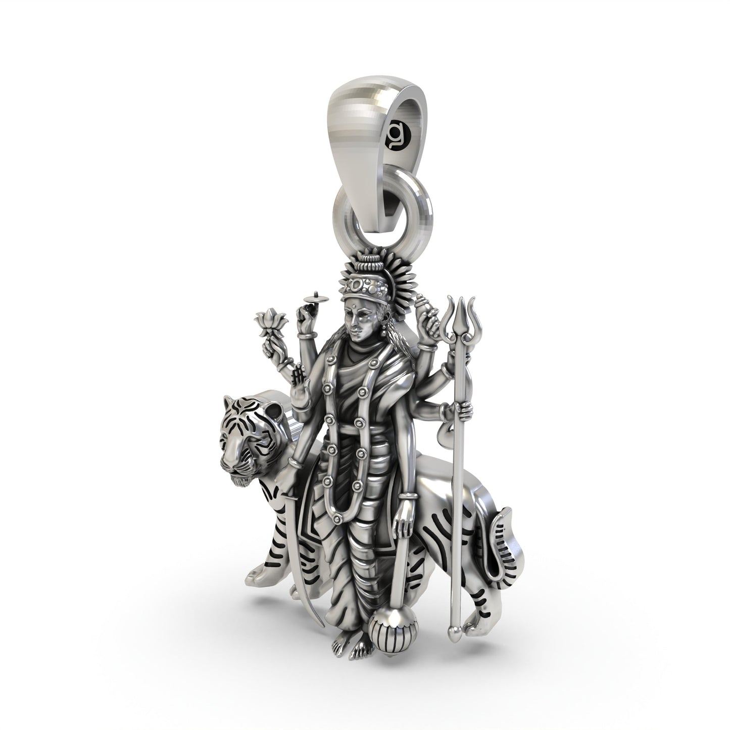 925 Silver Durga Maa Pendant | Divine Goddess Jewelry
