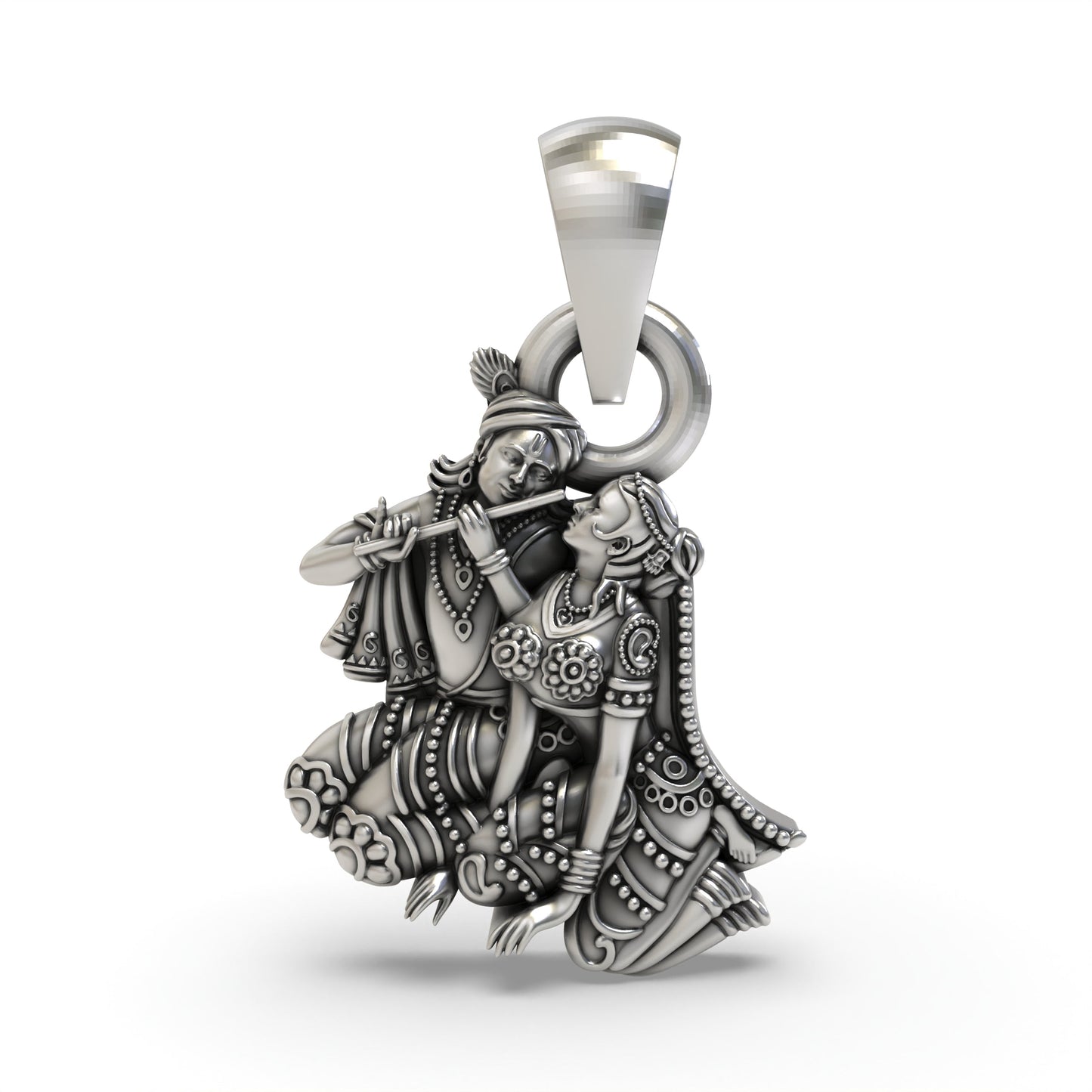 925 Silver Radha Krishna Pendant | Divine Love Jewelry