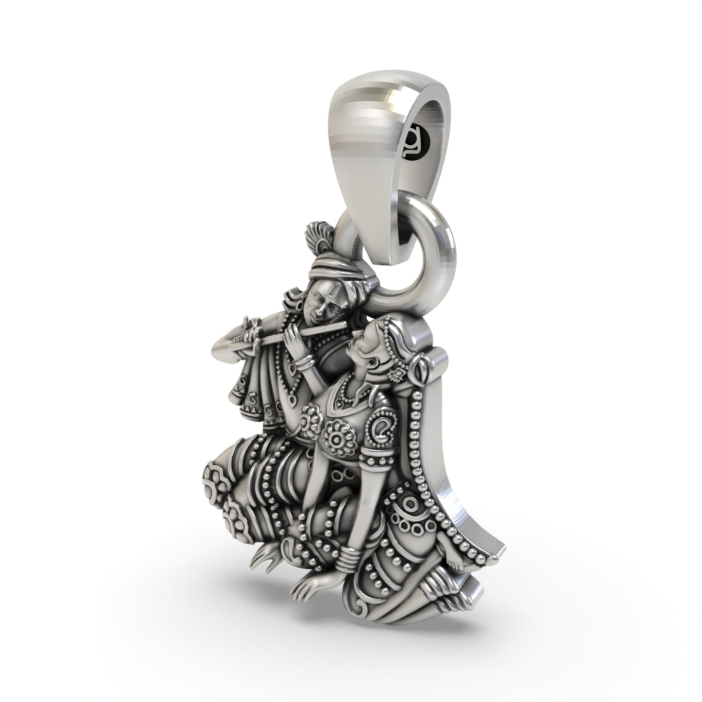 925 Silver Radha Krishna Pendant | Divine Love Jewelry