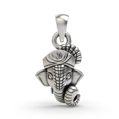 925 Silver Ganesha Face Pendant | Wisdom & Blessings Jewelry