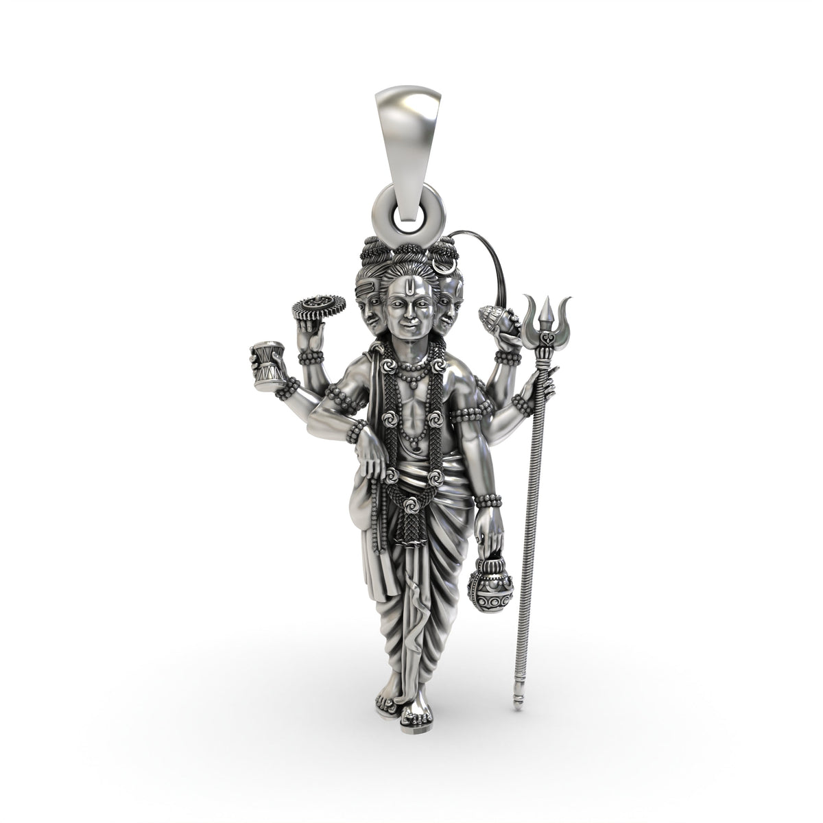 925 Silver Guru Dattatreya Pendant | Tridev Spiritual Jewelry