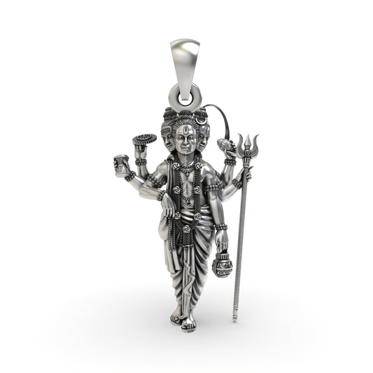 925 Silver Guru Dattatreya Pendant | Tridev Spiritual Jewelry